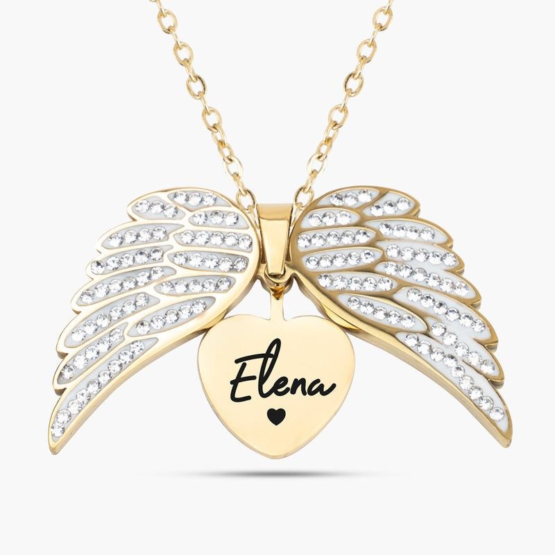 Personalisierte Halskette - Flügel der Liebe