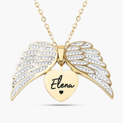 Personalisierte Halskette - Flügel der Liebe